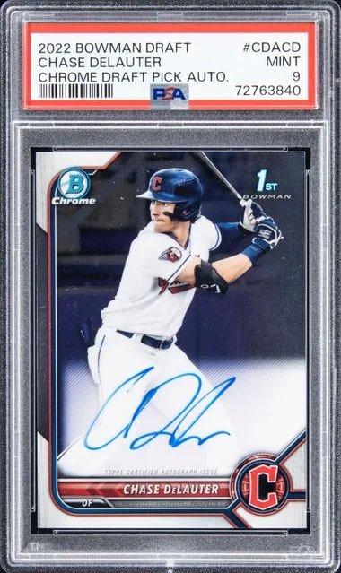 2022 Bowman Draft Chrome Draft Pick Autographs Cdacd Chase Delauter #no-number card image