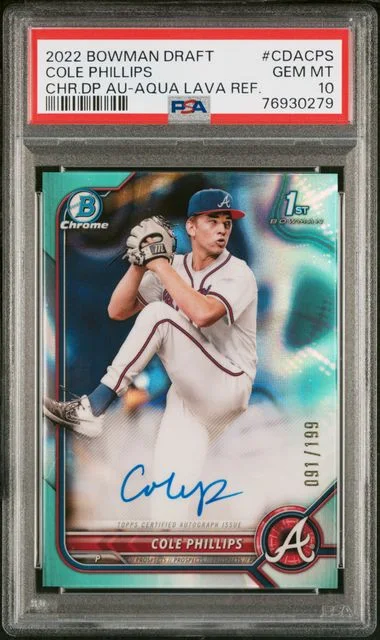 2022 Bowman Draft Cole Phillips Chrome Draft Pick Autographs #CDACPS card image
