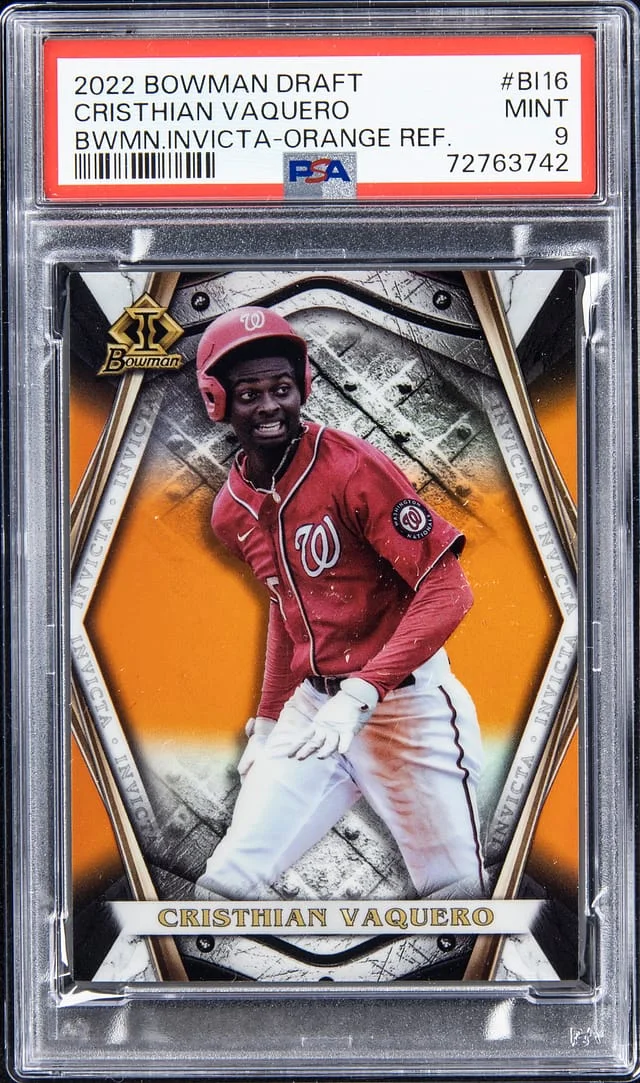 2022 Bowman Draft Cristhian Vaquero Bowman Invicta - Orange Refractor #BI16 card image