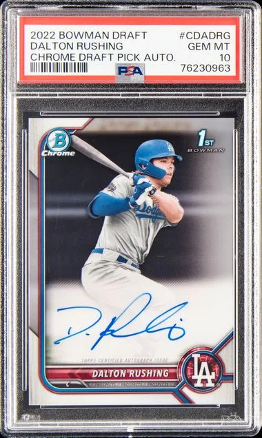 2022 Bowman Draft Dalton Rushing Chrome Draft Pick Autographs #CDA-DRG card image