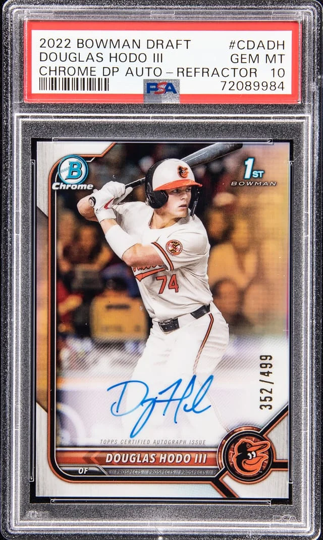 2022 Bowman Draft Douglas Hodo III Chrome Draft Pick Autograph - Purple Refractor #CDADH card image