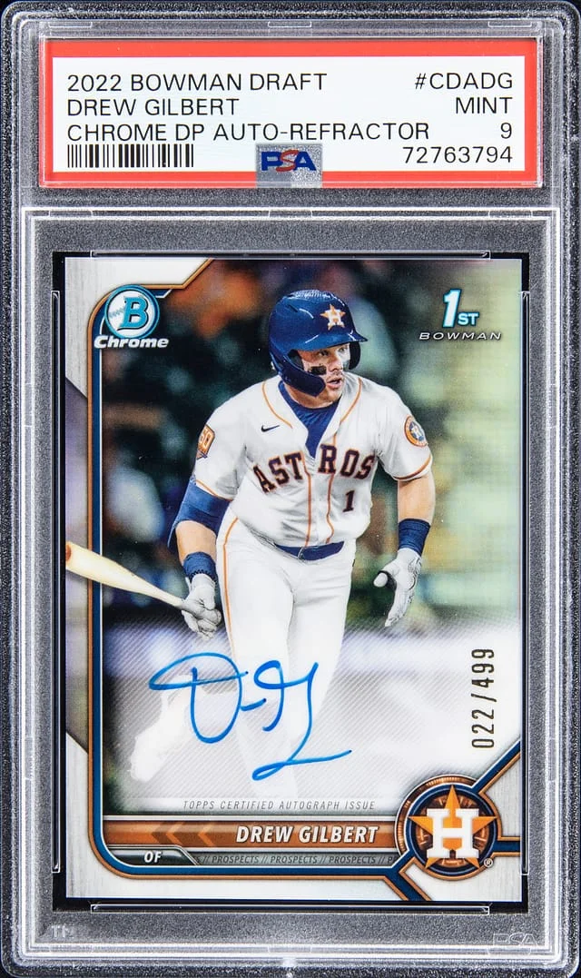 2022 Bowman Draft Drew Gilbert Chrome Draft Pick Chrome Draft Pick Autograph - Refractor #CDADG card image