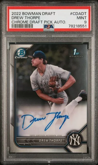 2022 Bowman Draft Drew Thorpe Chrome Draft Pick Autographs #CDADT card image