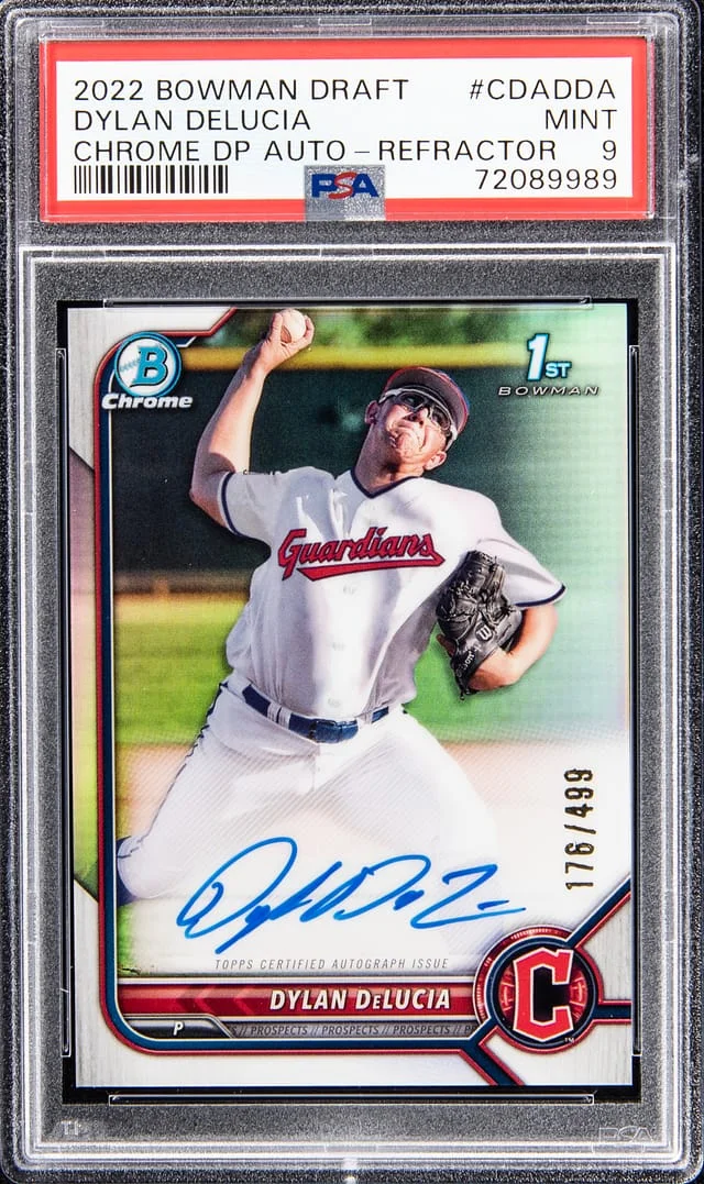 2022 Bowman Draft Dylan Delucia Chrome Draft Pick Autograph - Refractor #CDADDA card image