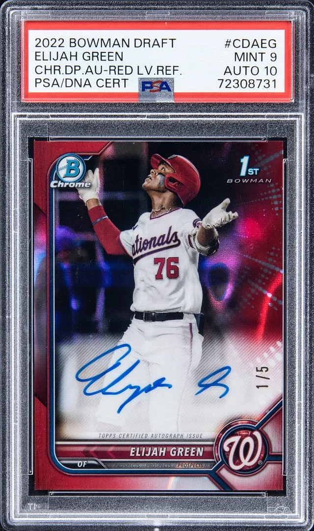 2022 Bowman Draft Elijah Chrome Draft Picks Autograph Red Wave Refractor #CDA-EG card image