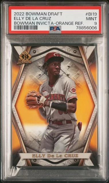 2022 Bowman Draft Elly De La Cruz Bowman Invicta Orange Refractor #Bi19 card image