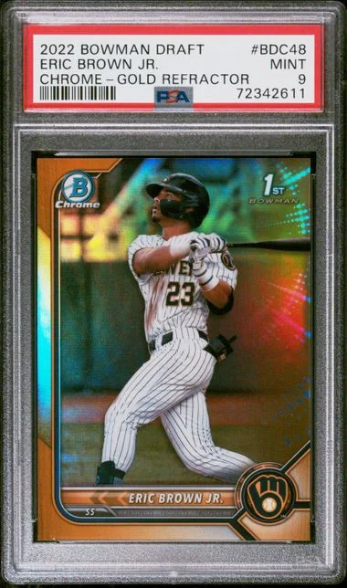2022 Bowman Draft Eric Brown Jr. Chrome-Gold Refractor #BDC48 card image