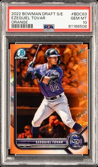 2022 Bowman Draft Ezequiel Tovar Chrome Sapphire Edition Orange #Bdc83 card image