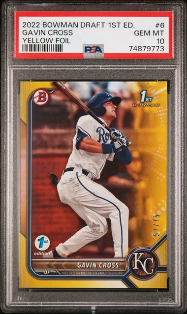 2022 Bowman Draft Gavin Cross 1st Edition Yellow Foil #6 card image