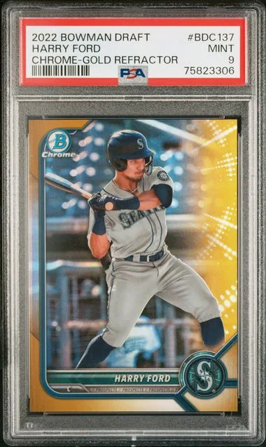 2022 Bowman Draft Harry Ford Chrome-Gold Refractor #Bdc137 card image