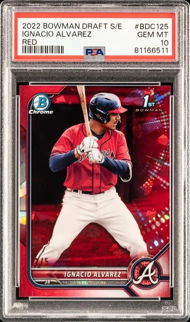 2022 Bowman Draft Ignacio Alvarez Chrome Sapphire Edition Red Refractor #BDC-125 card image