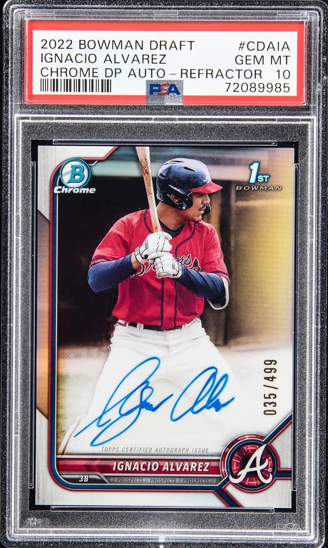 2022 Bowman Draft Ignacio Alvarez Chrome Draft Pick Autographs #CDAIA card image