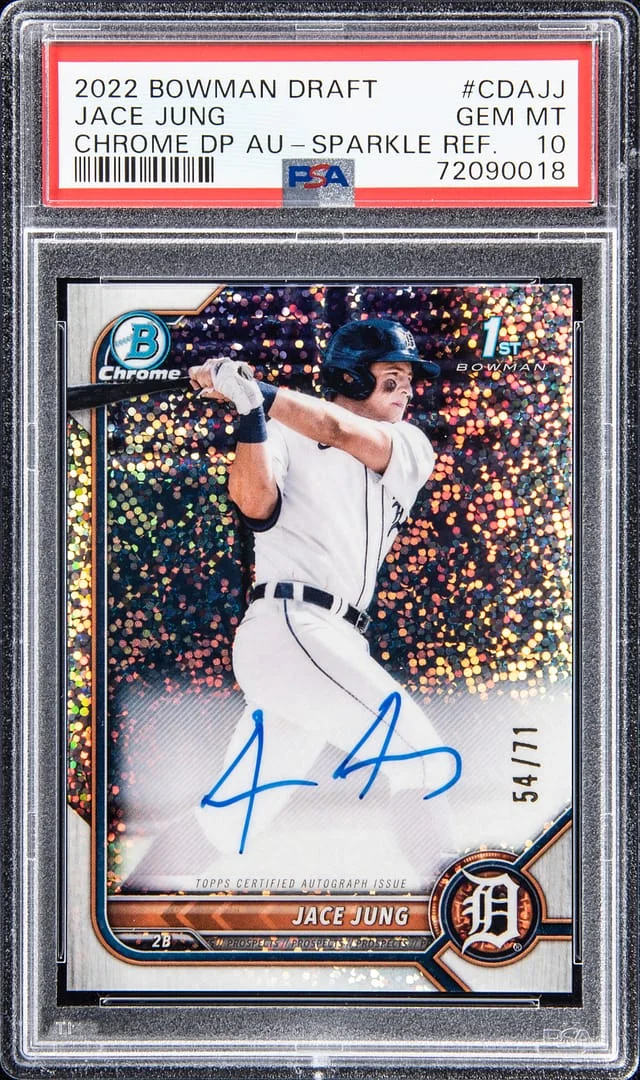 2022 Bowman Draft Jace Jung Chrome Draft Pick Autographs #CDAJJ card image