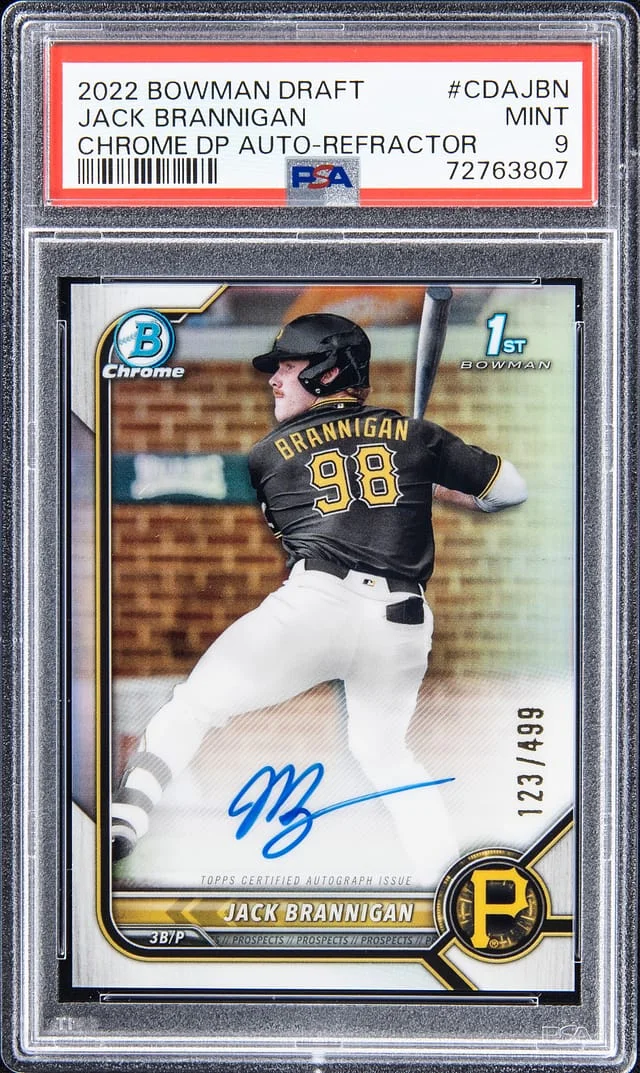 2022 Bowman Draft Jack Brannigan Chrome Draft Pick Chrome Draft Pick Autograph - Refractor #CDAJBN card image