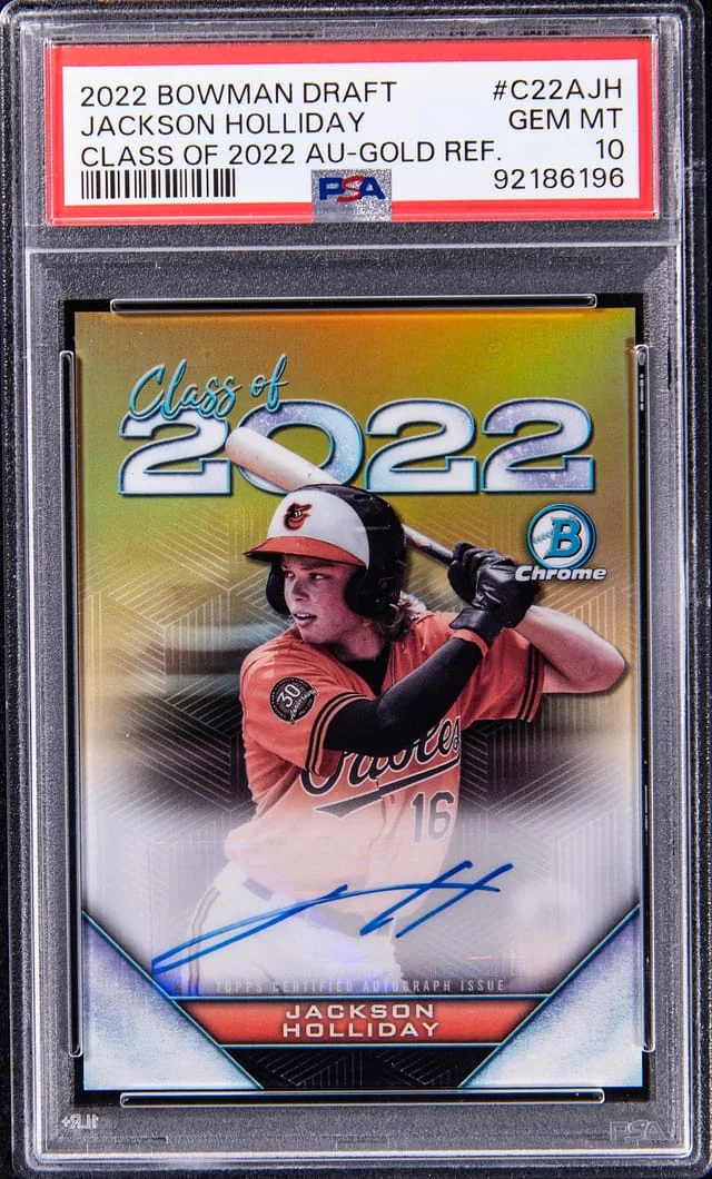 2022 Bowman Draft Jackson Holliday Class of 2022 Autograph Gold Refractor #C22A-JH card image