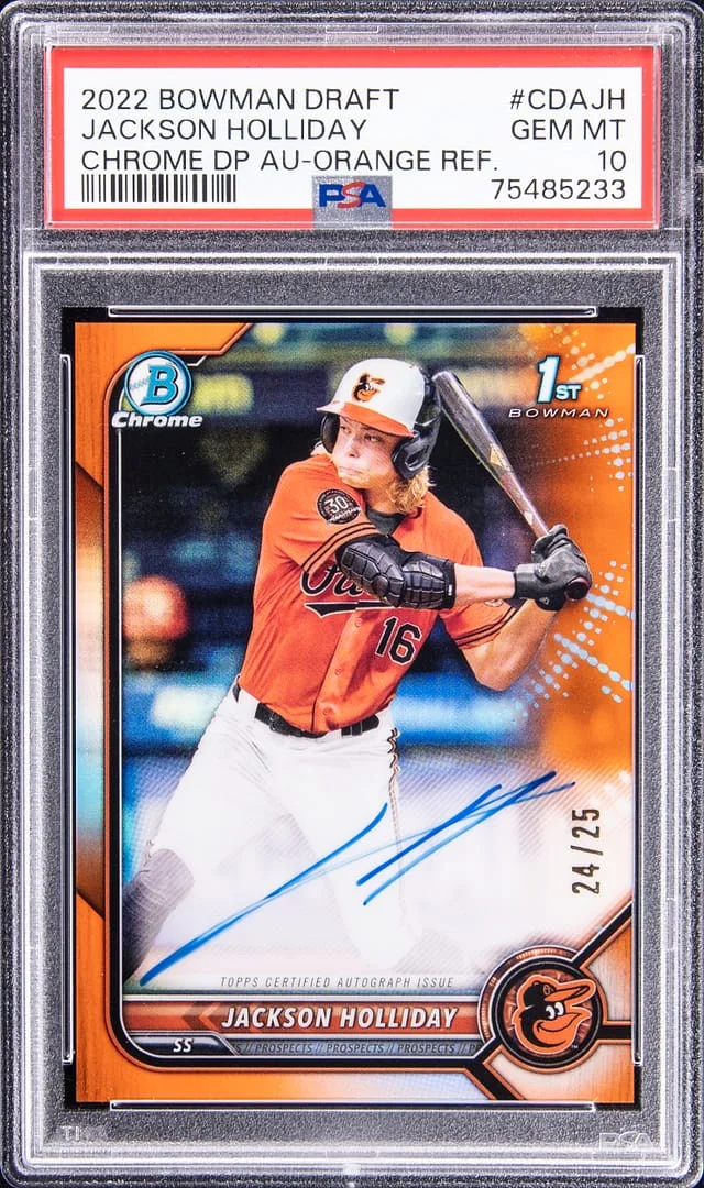2022 Bowman Draft Jackson Holliday Chrome Draft Pick Autograph #CDA-JH card image