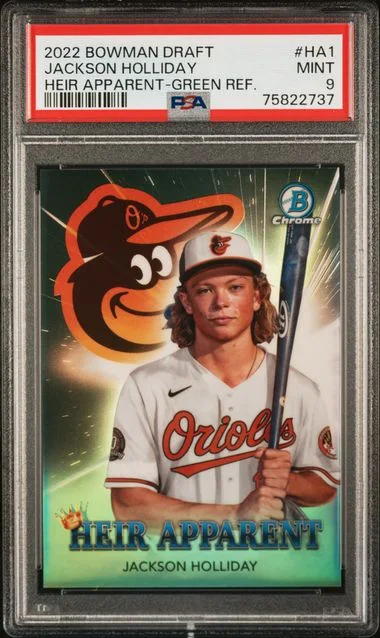 2022 Bowman Draft Jackson Holliday Heir Apparent Green Refractor #HA1 card image