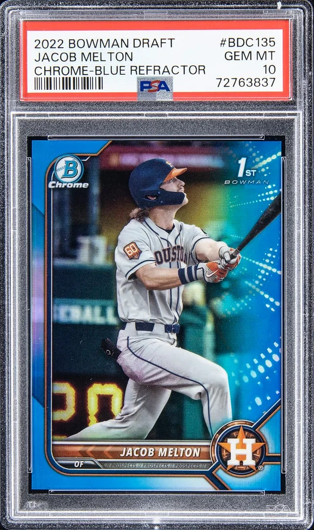 2022 Bowman Draft Jacob Melton Chrome - Blue Refractor #BDC135 card image