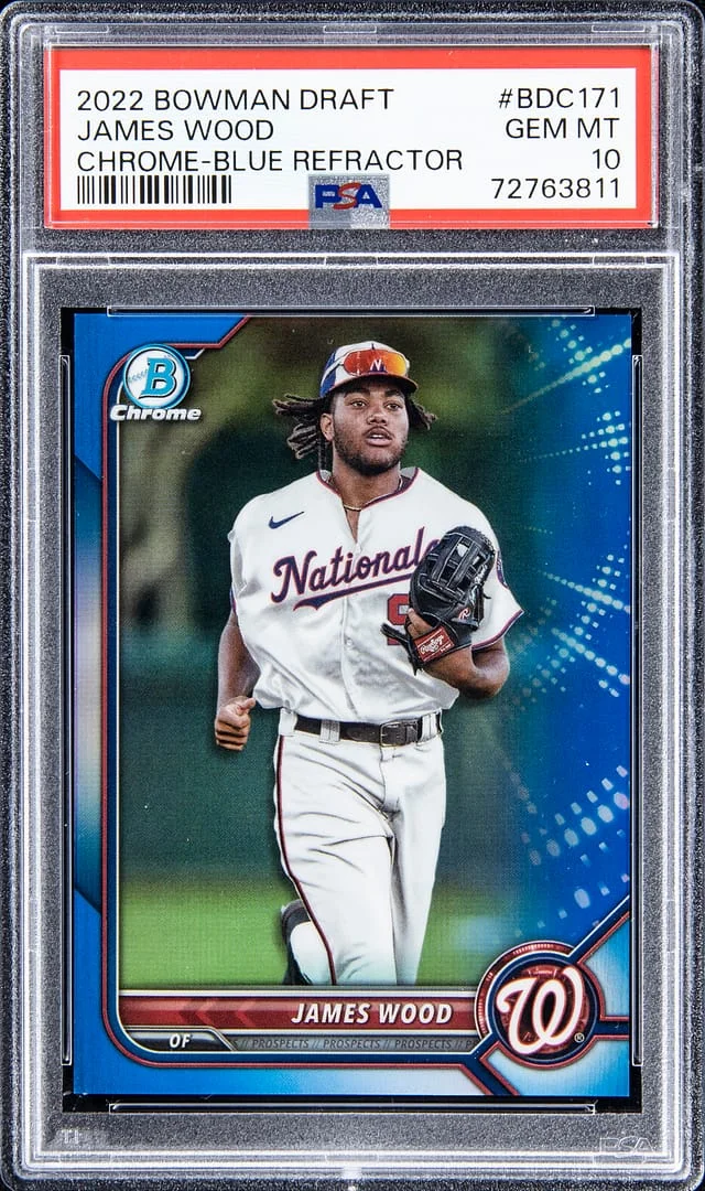 2022 Bowman Draft James Wood Chrome - Blue Refractor #BDC171 card image