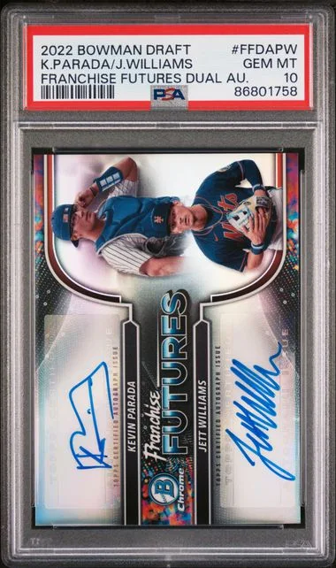 2022 Bowman Draft Jett Williams/Kevin Parada Franchise Futures Dual Autographs #FFDAPW card image