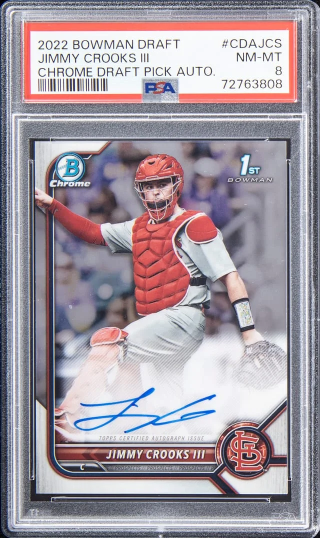 2022 Bowman Draft Jimmy Crook III Chrome Draft Pick Chrome Draft Pick Autograph #CDAJCS card image