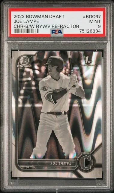 2022 Bowman Draft Joe Lampe Chrome Black & White Raywave Refractor #BDC-67 card image