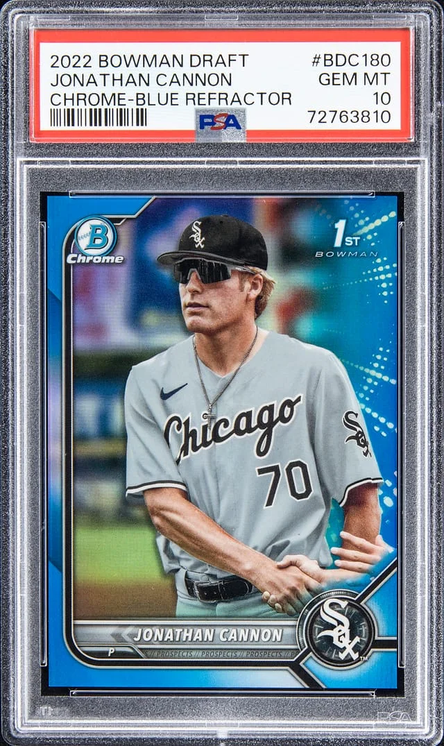 2022 Bowman Draft Jonathan Cannon Chrome - Blue Refractor #BDC180 card image