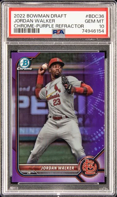 2022 Bowman Draft Jordan Walker Chrome Purple Refractor #BDC-36 card image