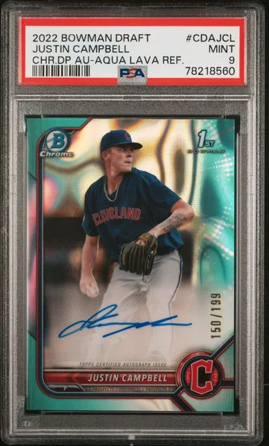 2022 Bowman Draft Justin Campbell Chrome Draft Pick Autographs #CDAJCL card image
