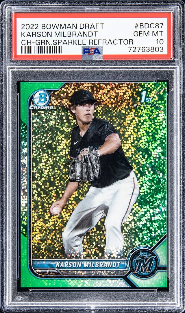 2022 Bowman Draft Karson Milbrandt Chrome - Gold Refractor #BDC87 card image