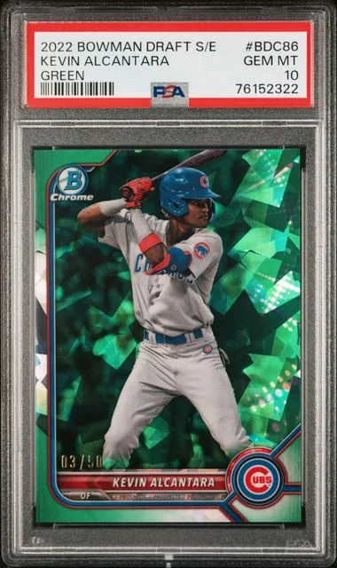 2022 Bowman Draft Kevin Alcantara Chrome Sapphire Edition Green #BDC-86 card image