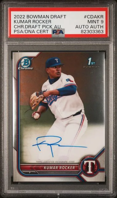 2022 Bowman Draft Kumar Rocker Chrome Draft Pick Autographs #CDA-KR card image