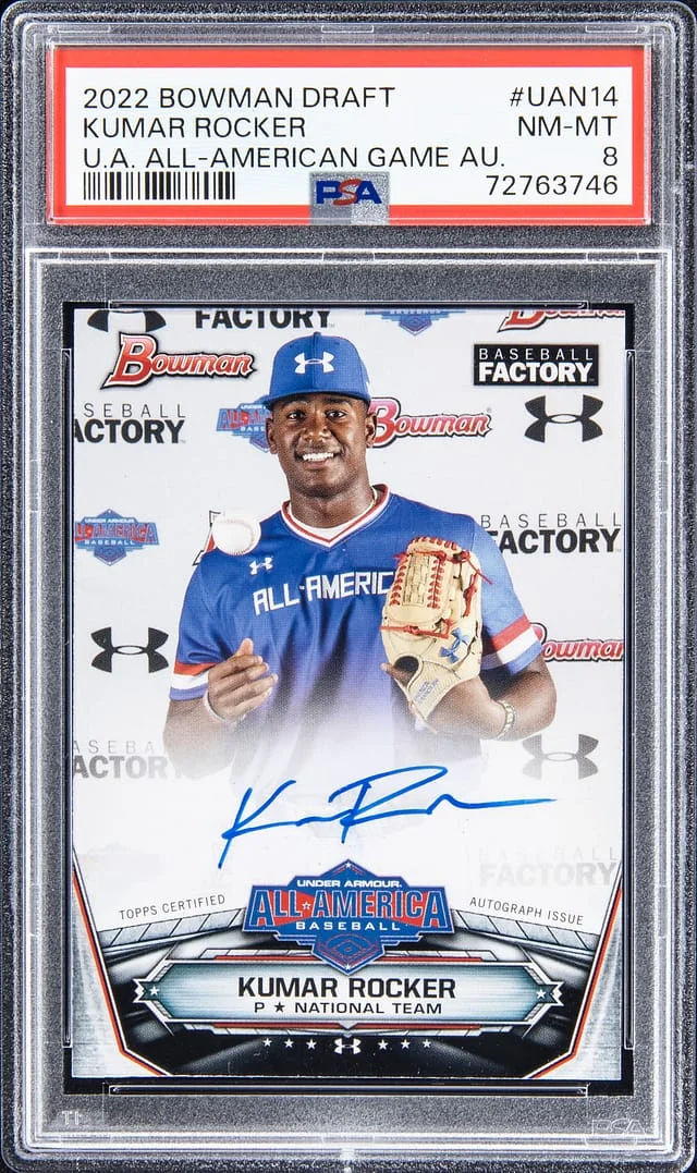 2022 Bowman Draft Kumar Rocker U.A All-American Game Autograph #UAN14 card image