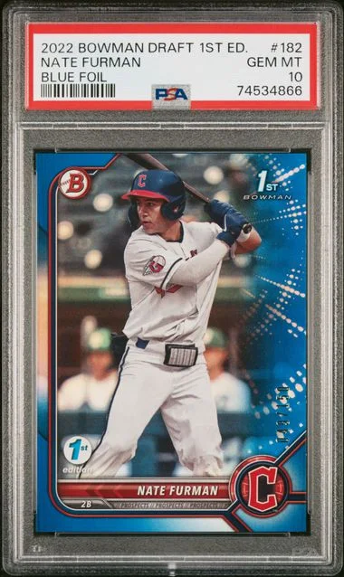 2022 Bowman Draft Nate Furman 1st Edition Blue Foil #182 card image