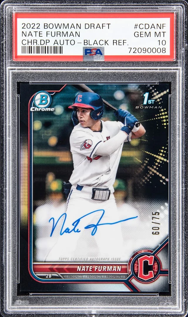 2022 Bowman Draft Nate Furman Chrome Draft Pick Autograph - Black Refractor #CDANF card image