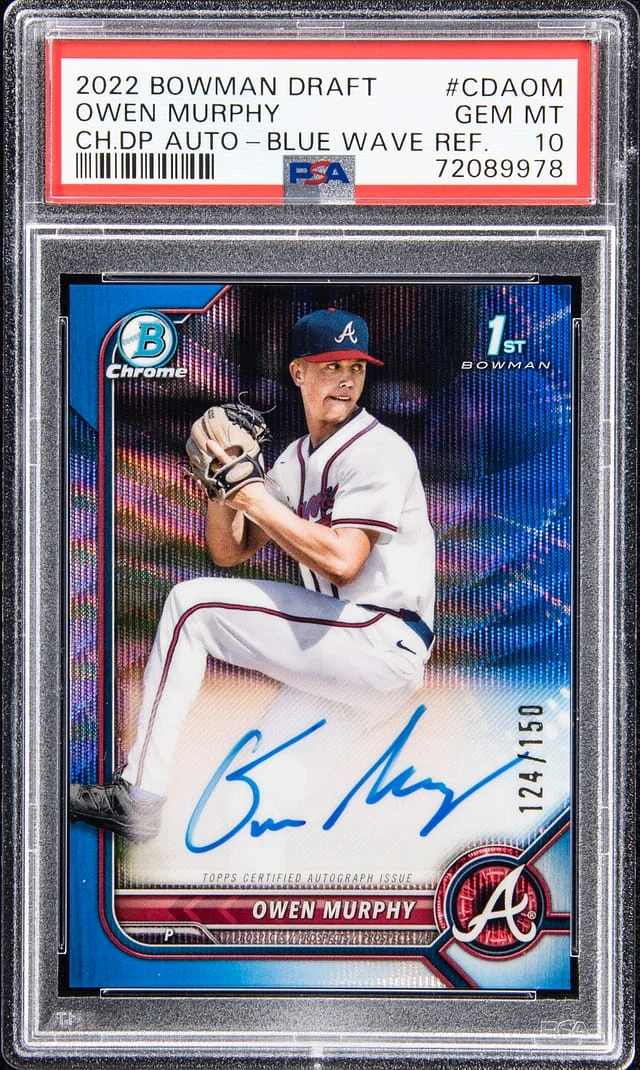 2022 Bowman Draft Owen Murphy Chrome Draft Pick Autograph - Blue Wave Refractor #CDAOM card image