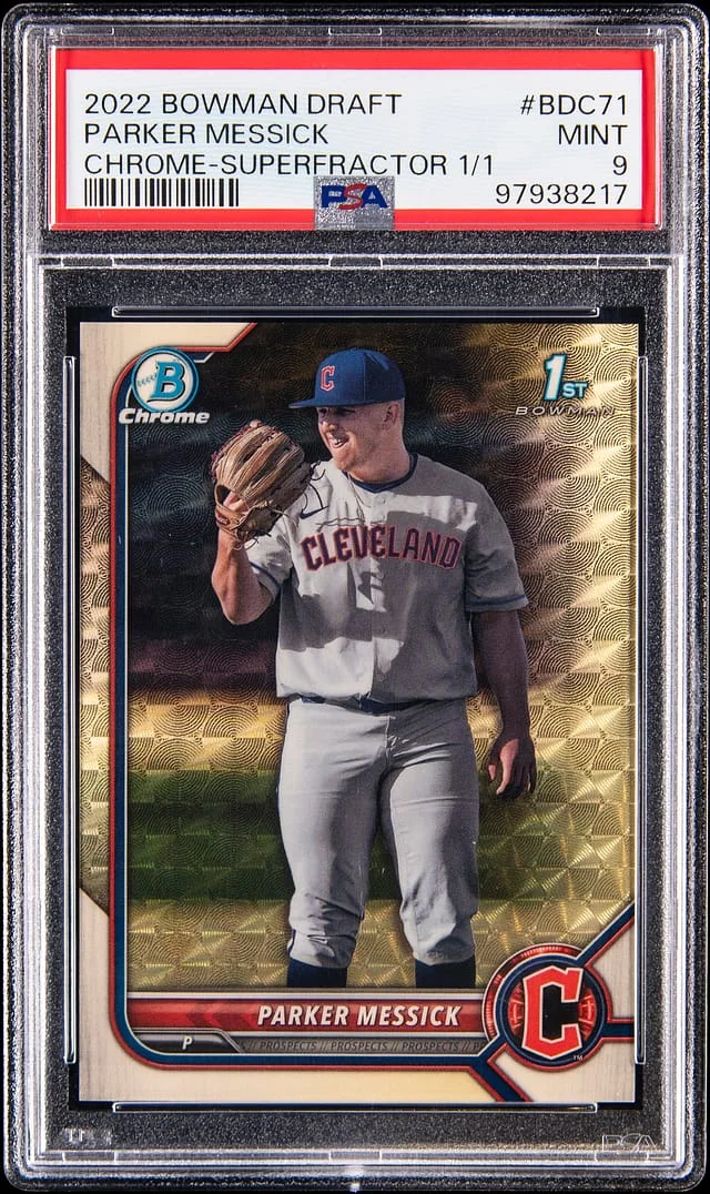 2022 Bowman Draft Parker Messick Chrome SuperFractor #BDC-71 card image