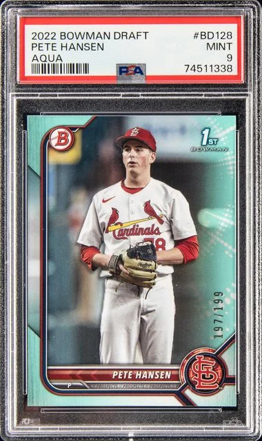 2022 Bowman Draft Pete Hansen Aqua #BD-128 card image