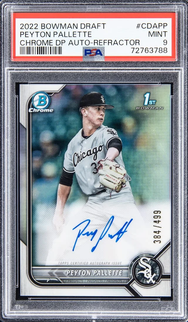 2022 Bowman Draft Peyton Pallette Chrome Draft Pick Chrome Draft Pick Autograph - Refractor #CDAPP card image