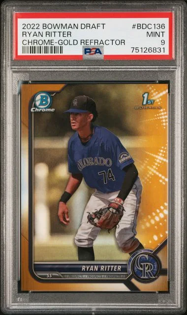 2022 Bowman Draft Ryan Ritter Chrome Gold Refractor #BDC-136 card image