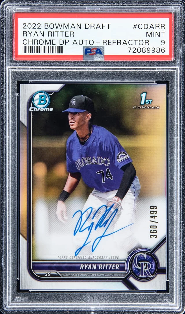 2022 Bowman Draft Ryan Ritter Chrome Draft Pick Autograph - Refractor #CDARR card image