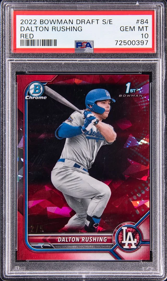 2022 Bowman Draft Sapphire Dalton Rushing Edition Red #84 card image