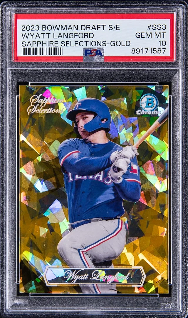 2022 Bowman Draft Sapphire Wyatt Langford Selections Gold #SS3 card image
