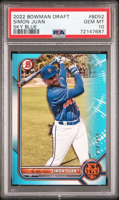 2022 Bowman Draft Simon Juan Sky Blue #BD52 card image