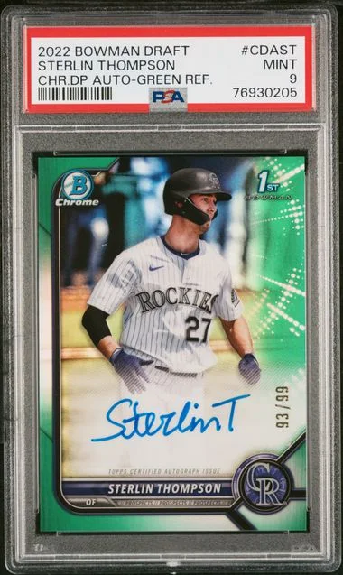 2022 Bowman Draft Sterlin Thompson Chrome Draft Pick Autographs #CDAST card image