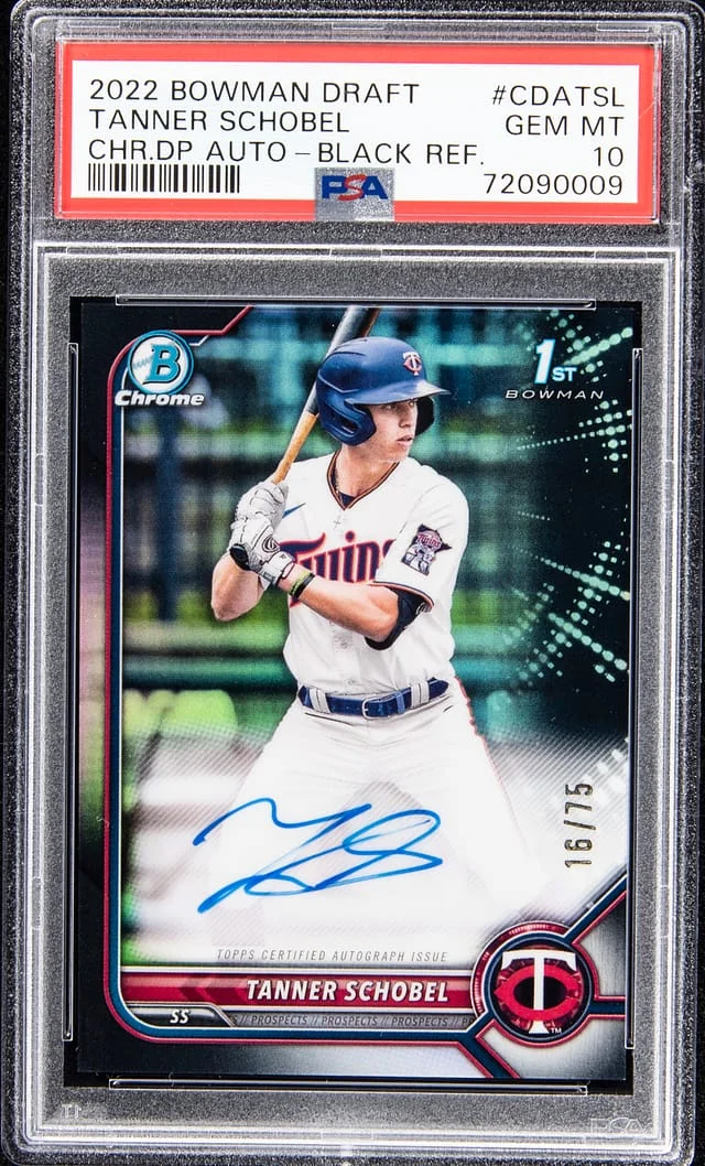 2022 Bowman Draft Tanner Schobel Chrome Draft Pick Autograph - Black Refractor #CDATSL card image
