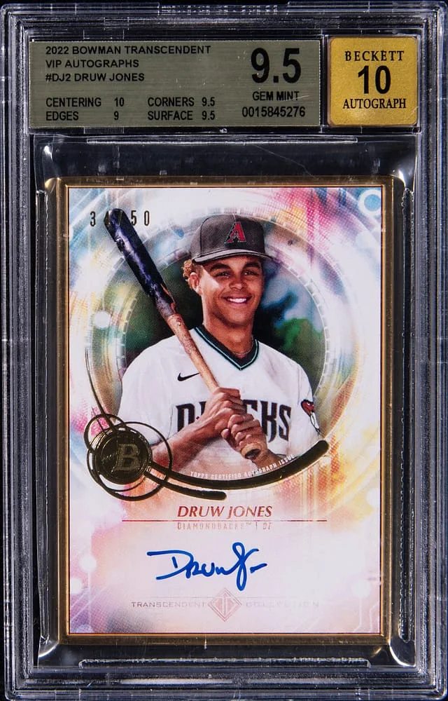 2022 Bowman Druw Jones Transcendent VIP Autographs #DJ-2 card image