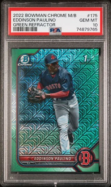 2022 Bowman Eddinson Paulino Mega Box Chrome Green Refractor #175 card image