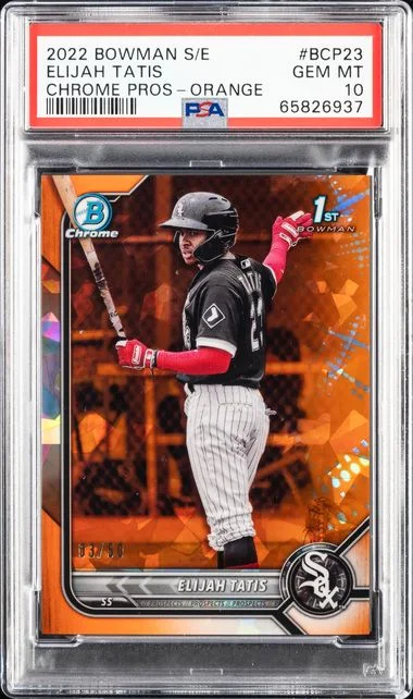 2022 Bowman Elijah Tatis Sapphire Edition Chrome Prospects Orange #BCP23 card image