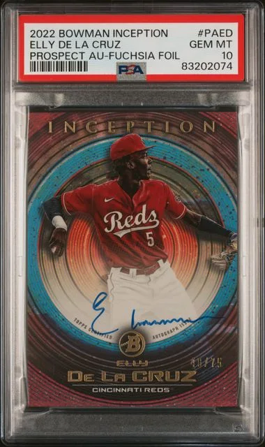 2022 Bowman Elly De La Cruz Inception Prospect Autographs Fuchsia Foil #PA-ED card image